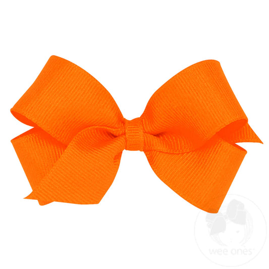 Mini Classic Hair Bow Orange