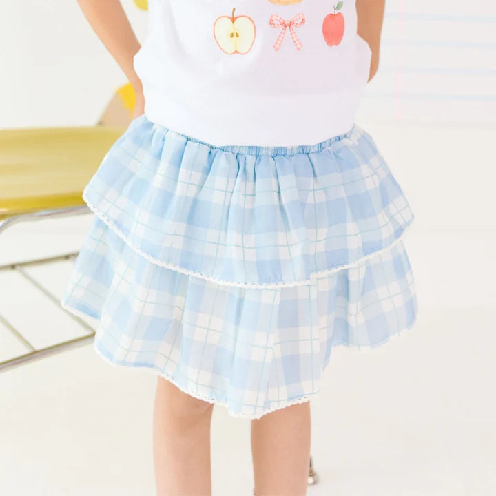 Blue Plaid Skort