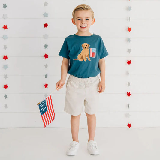 Patriotic Pup Patch Short Sleeve T-Shirt - Sweet Wink