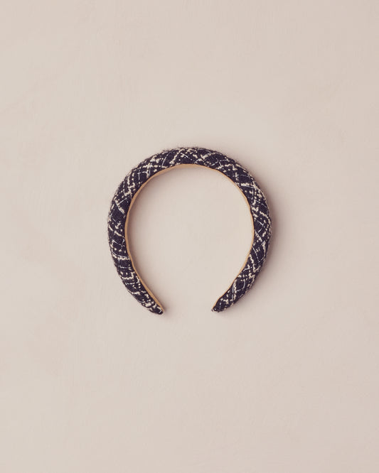 Padded Headband || Black Tweed
