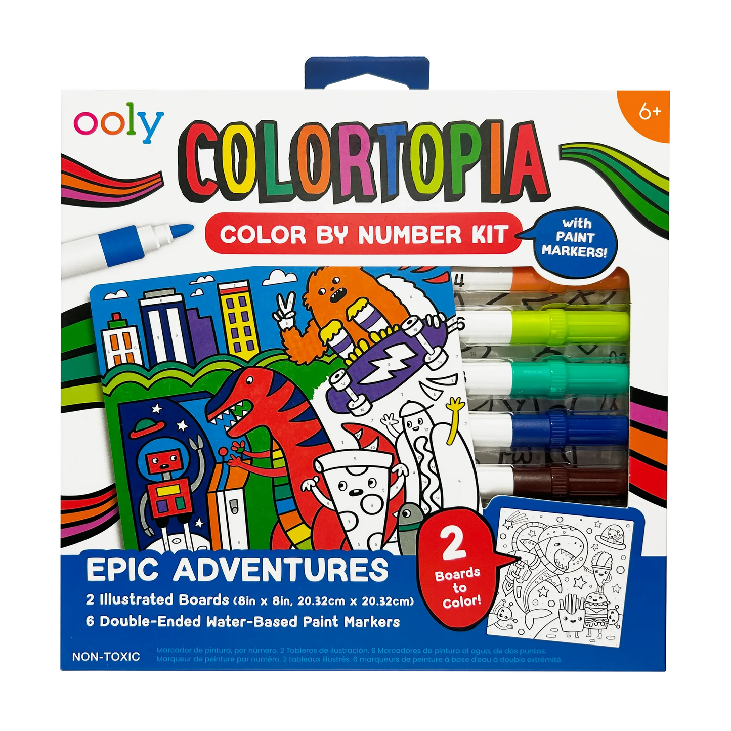 Colortopia Color By Number Paint Marker Kit - Epic Adventures - Ooly