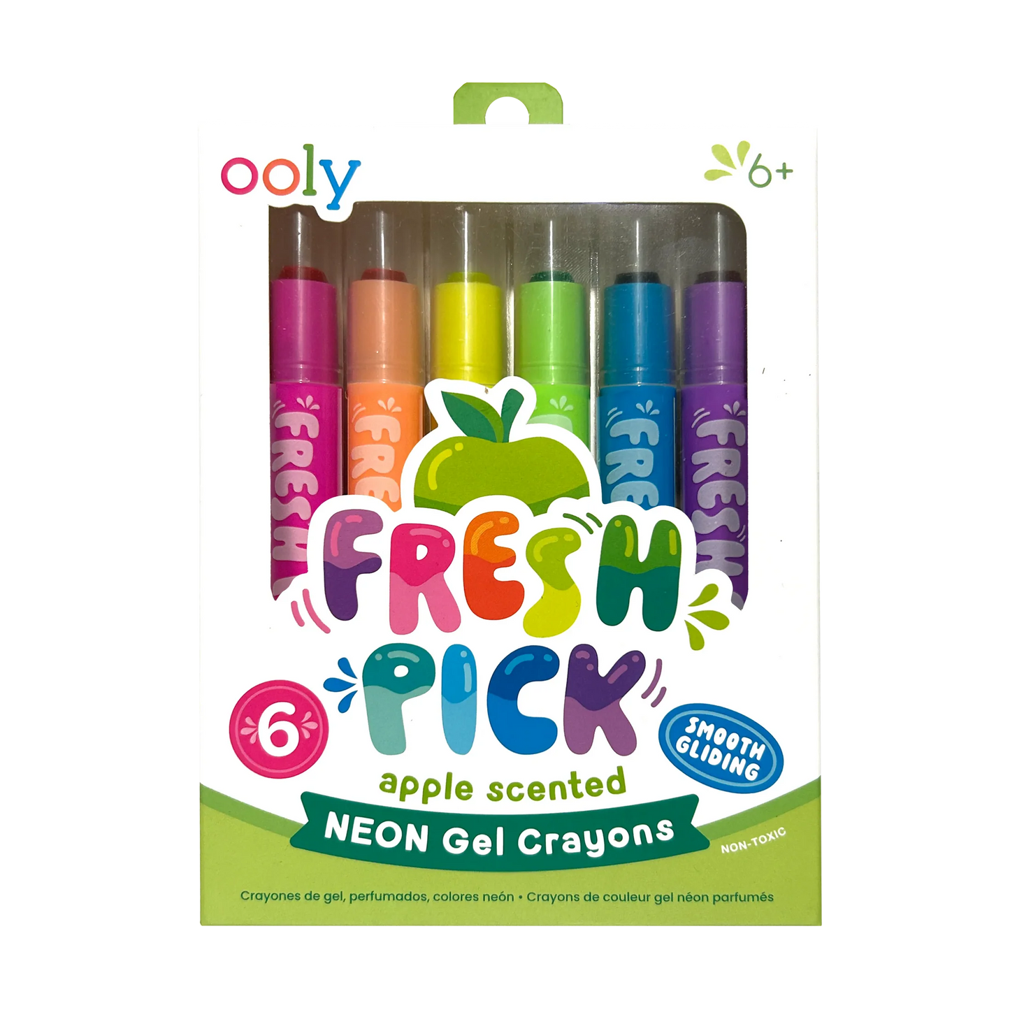 Fresh Pick Apple Scented Gel Crayons - Set of 6 - Ooly
