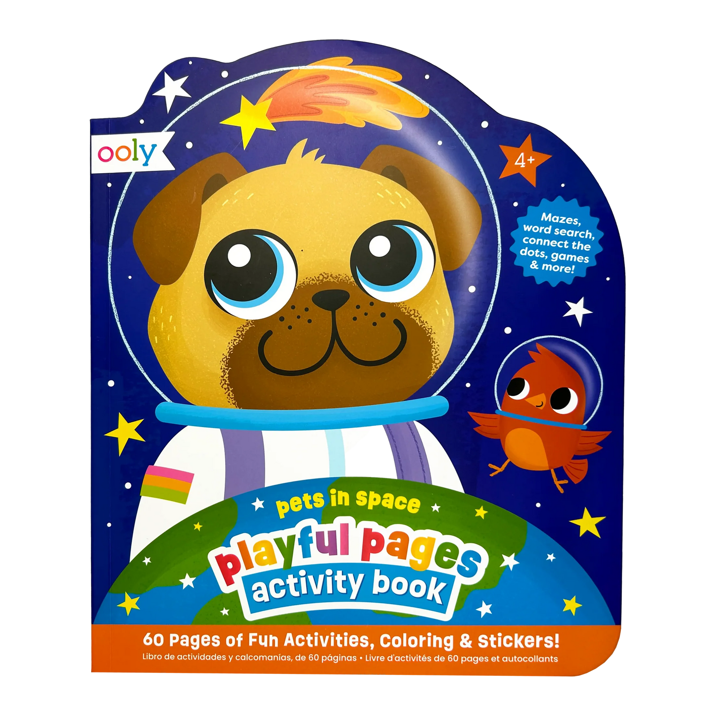 Playful Pages Activity Book - Games Coloring Stickers - Pets in Space