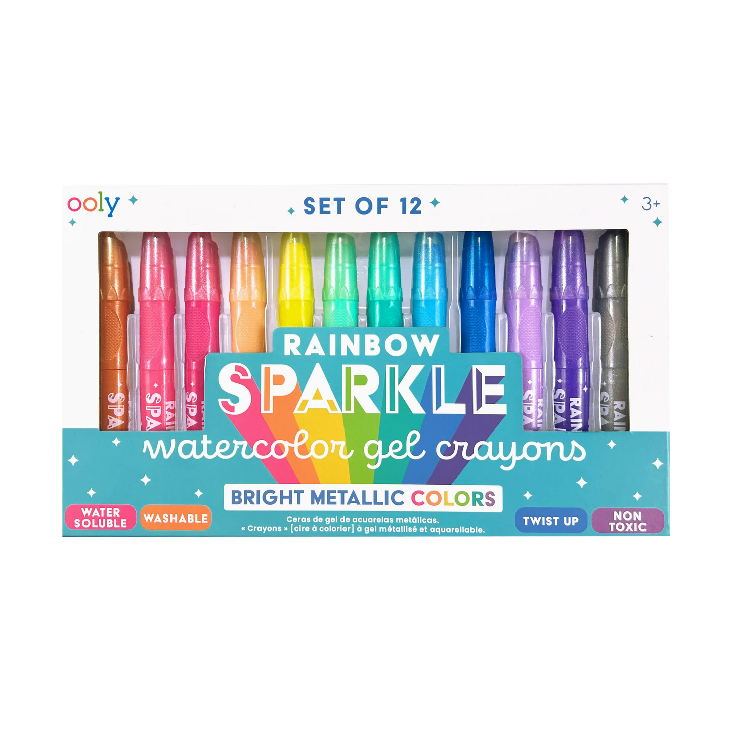 Rainbow Sparkle Watercolor Gel Crayons - Baby Sweet Pea's Boutique
