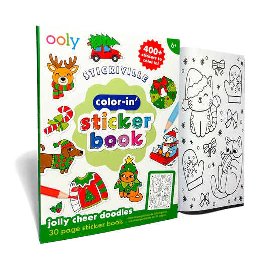 Stickiville: Color-in' Sticker Book - Jolly Cheer Doodles - OOLY