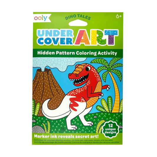 Undercover Art Hidden Pattern Coloring Activity Art Cards - Dino Tales - Ooly