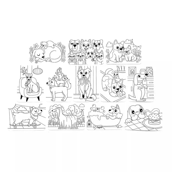 Undercover Art Hidden Pattern Coloring Activity Art Cards - Dog Days