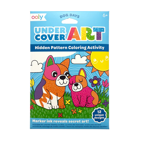 Undercover Art Hidden Pattern Coloring Activity Art Cards - Dog Days