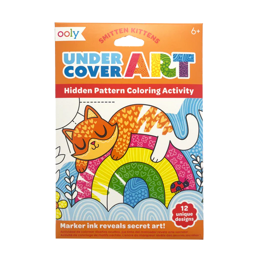 Undercover Art Hidden Pattern Coloring Activity Art Cards - Smitten Kittens