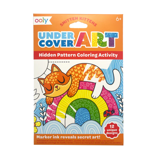 Undercover Art Hidden Pattern Coloring Activity Art Cards - Smitten Kittens - Ooly