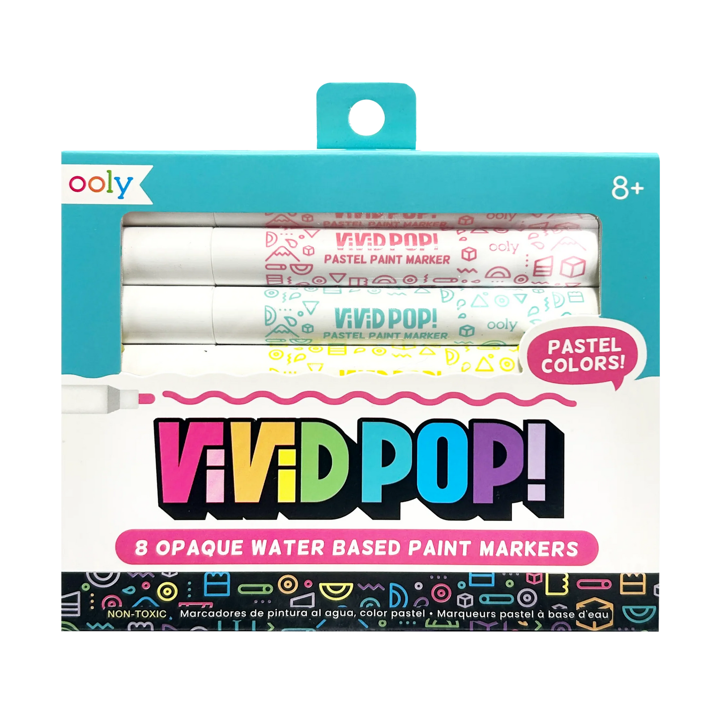 Vivid Pop! Water Based Paint Markers - Pastel - Set of 8 - Ooly