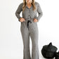 Black and Cream Gingham Women's Long Sleeve Ruffle Set