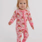 Pink Santa Claus Lane Zipper Romper