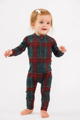 Holiday Heritage Plaid Zipper Romper - In My Jammers