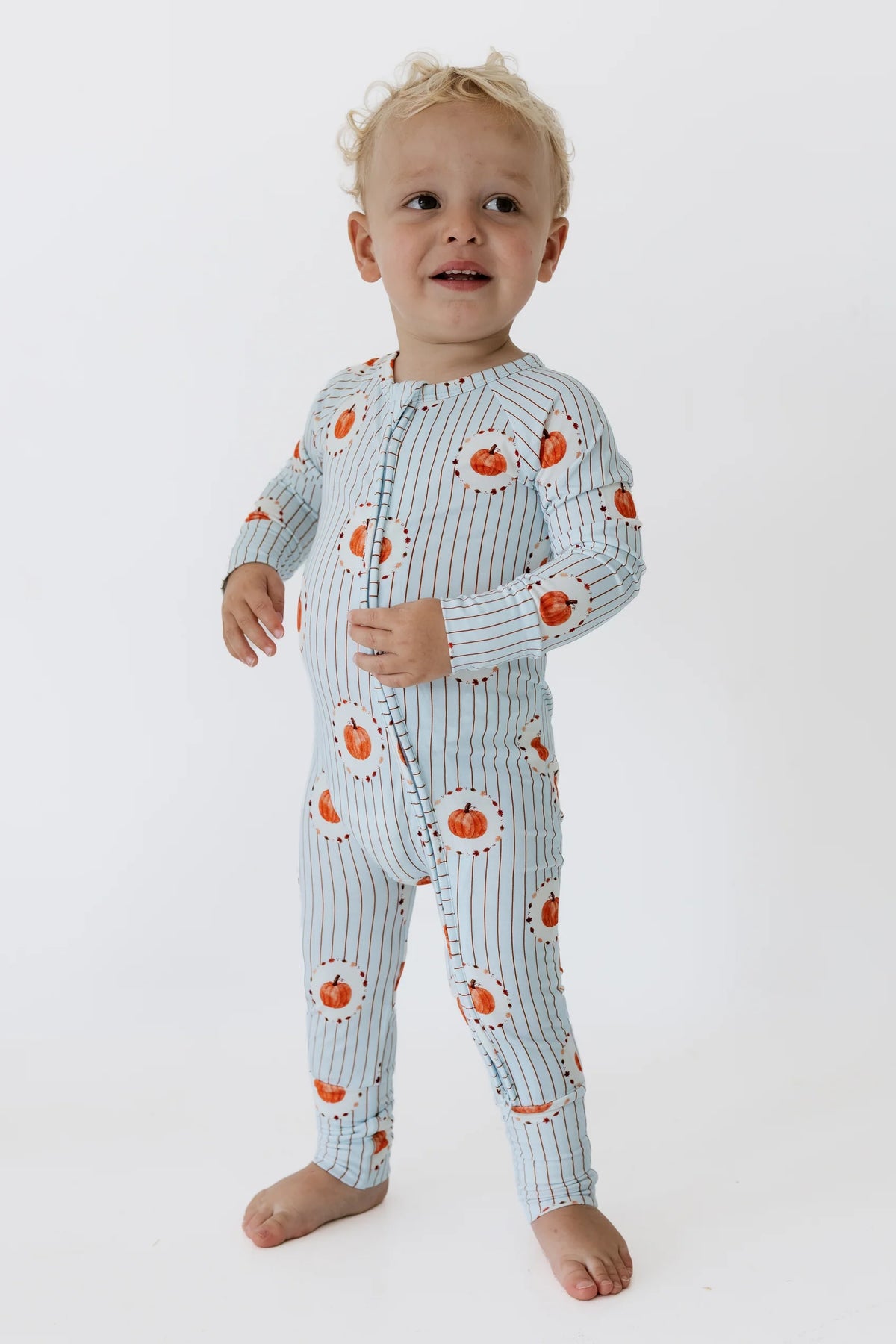 Pumpkin Explore Zipper Romper