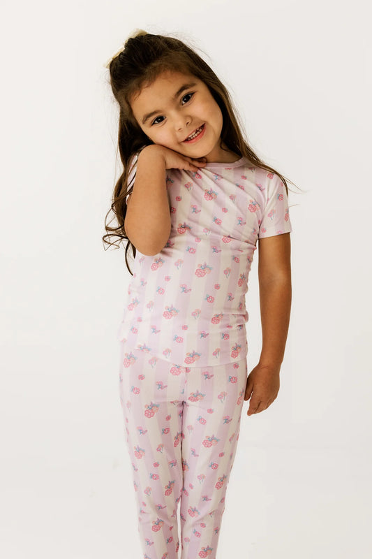 Purple Harper Short Sleeve Two Piece Set - In My Jammers