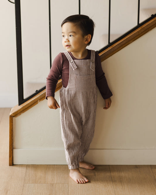 Baby Overall || Plum Gingham