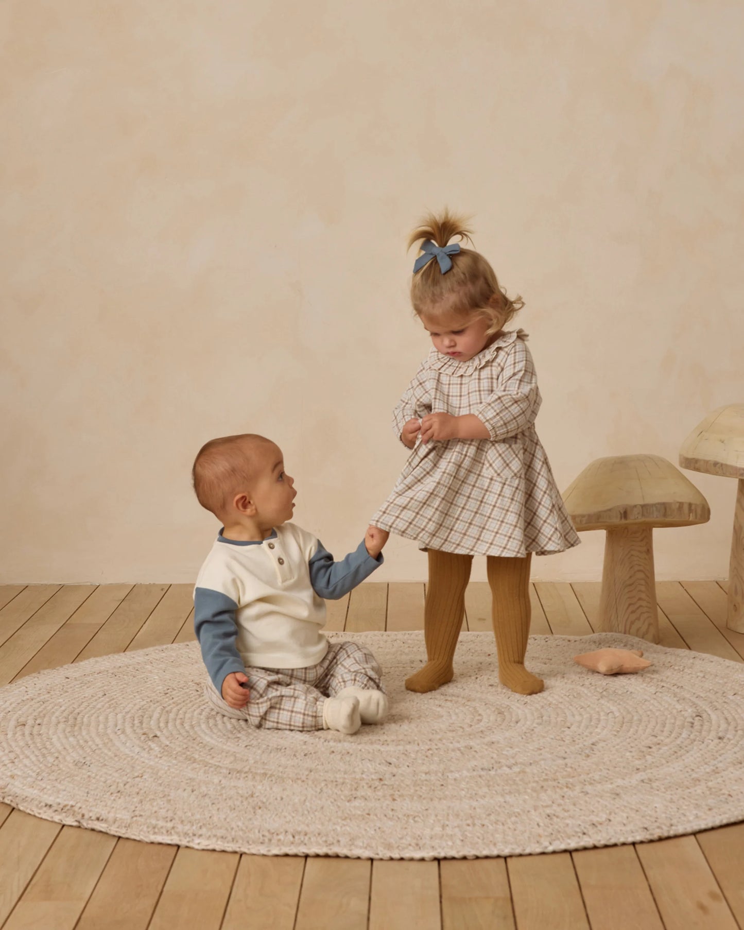 Woven Pant || Blue Plaid