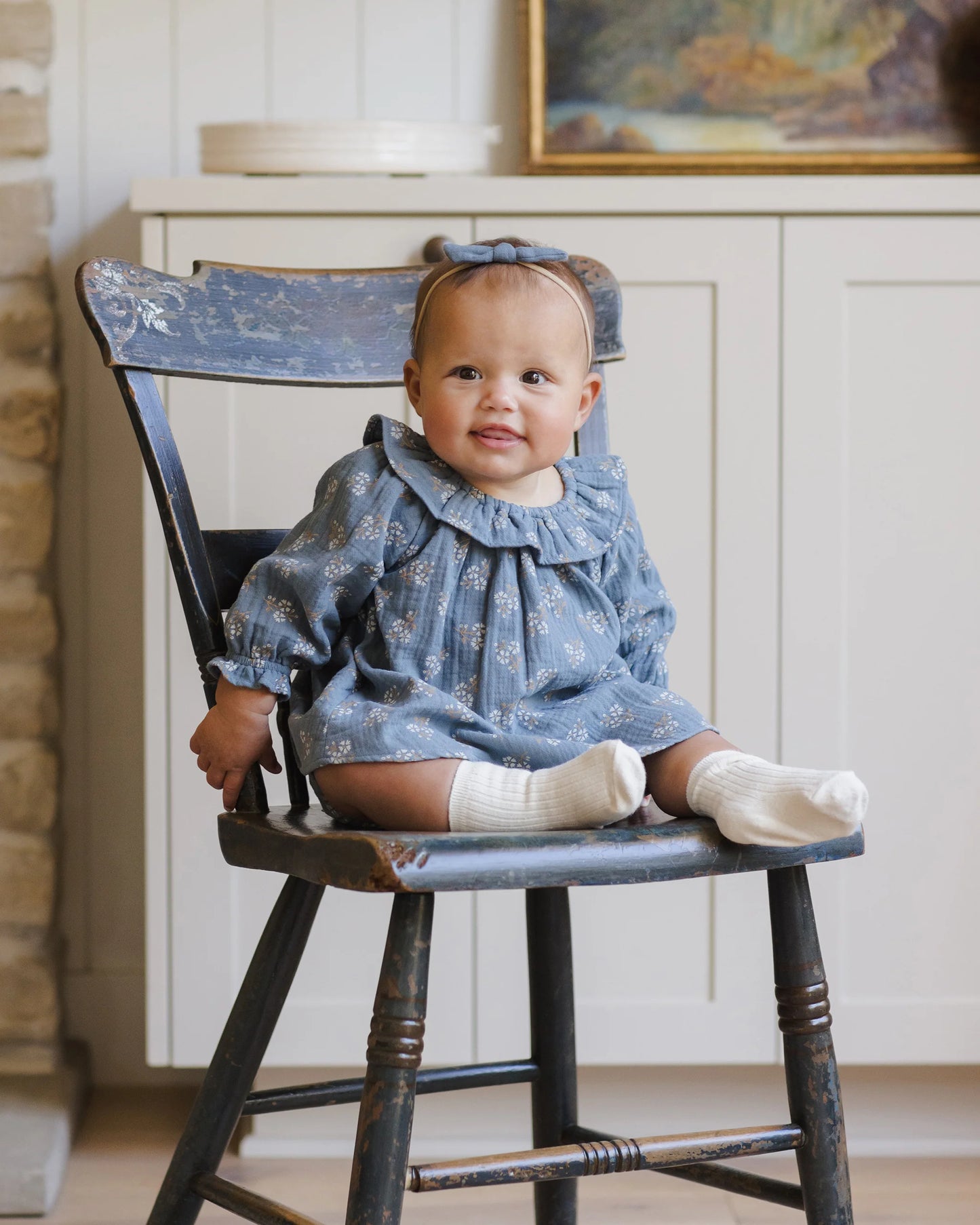 Long Sleeve Isla Dress || Blue Floral