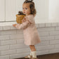 Long Sleeve Flutter Dress Dusty Rose