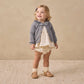 Ruffle Collar Cardigan Heathered Slate