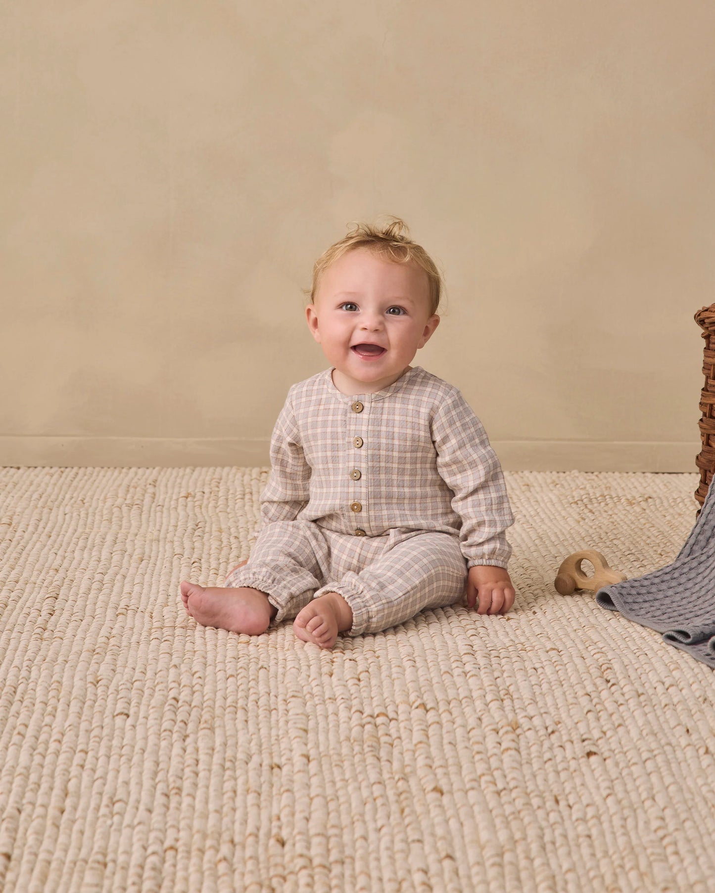 Woven Jumpsuit Blue Gingham