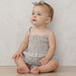 Smocked Skirted Romper Sage Gingham