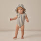Scoop Back One-Piece Swimsuit || Retro Ocean Stripe - Quincy Mae