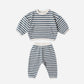 Waffle Slouch Set || Ocean Stripe
