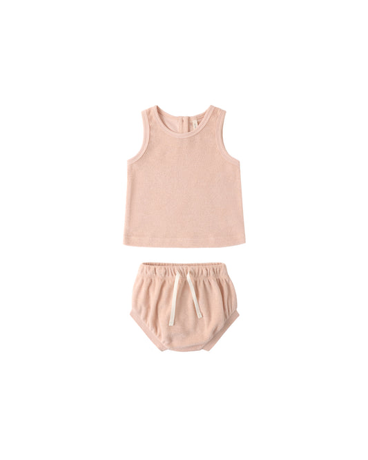 Terry Tank + Short Set || Melon - Quincy Mae