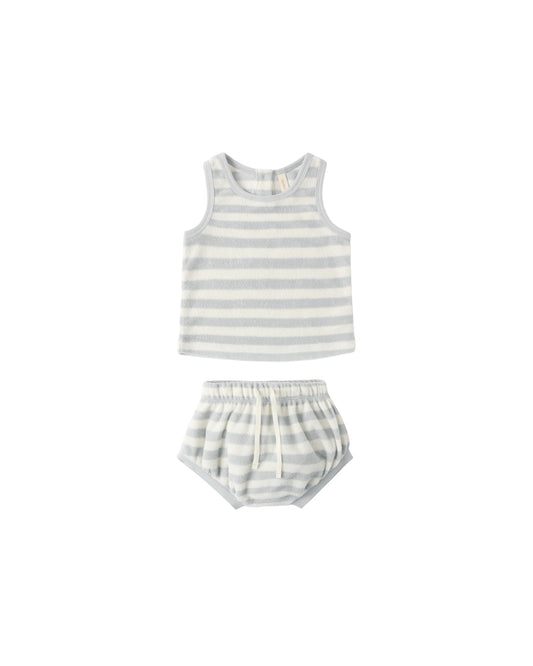 Terry Tank + Short Set || Sky Stripe - Baby Sweet Pea's Boutique