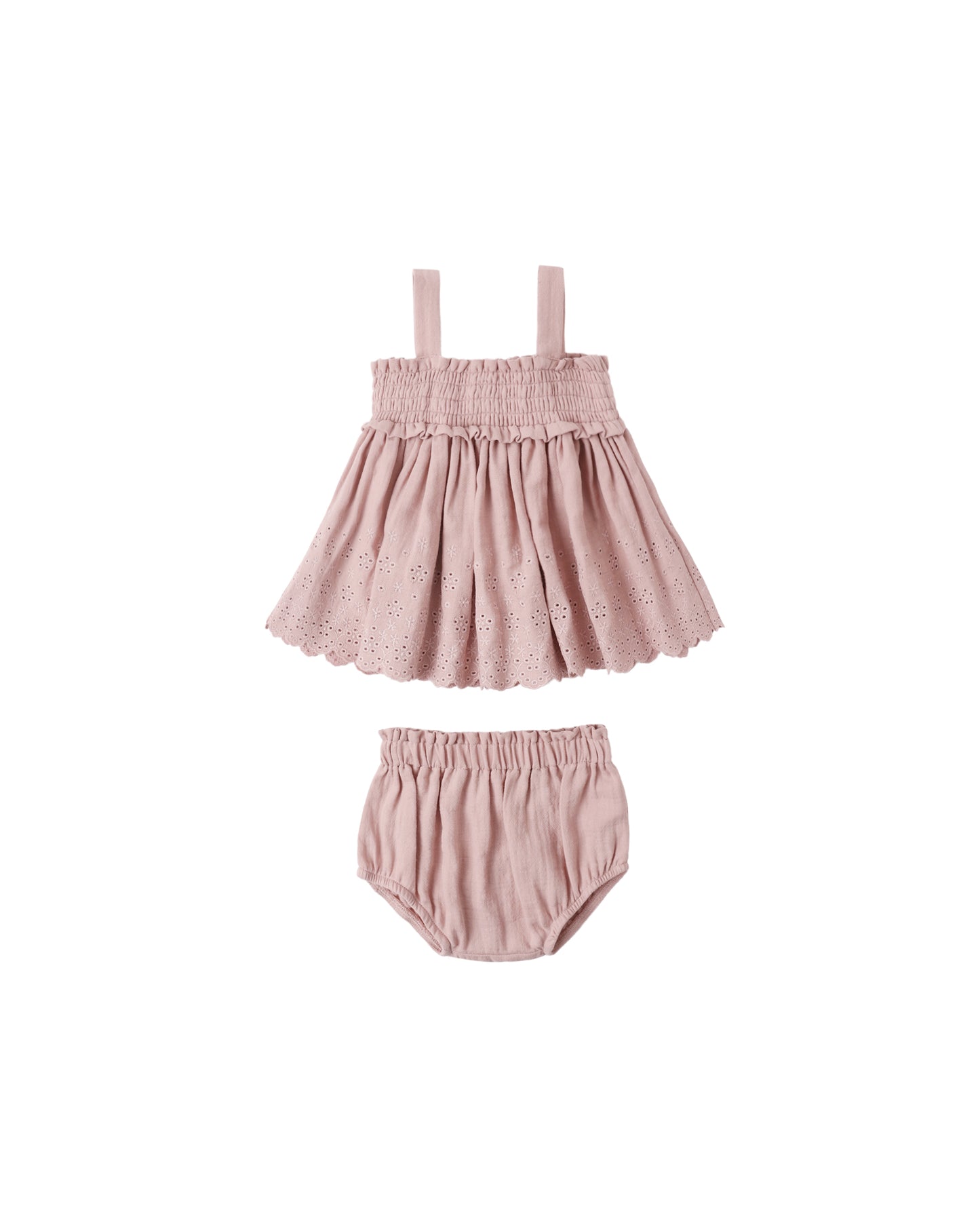 Mae Smocked Top + Bloomer Set || Mauve - Baby Sweet Pea's Boutique