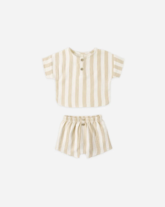 Woven Boxy Top + Short Set Summer Stripe
