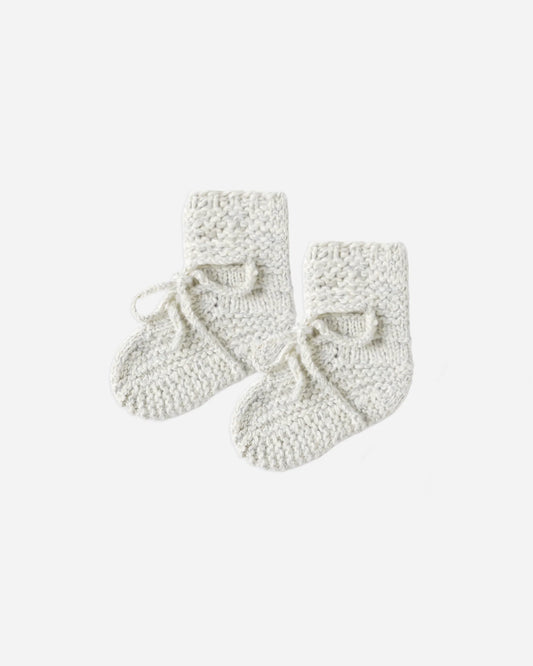 Knit Booties || Heathered Blue
