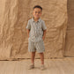 Collared Short Sleeve Shirt || Wavy Stripe