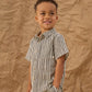 Collared Short Sleeve Shirt || Wavy Stripe