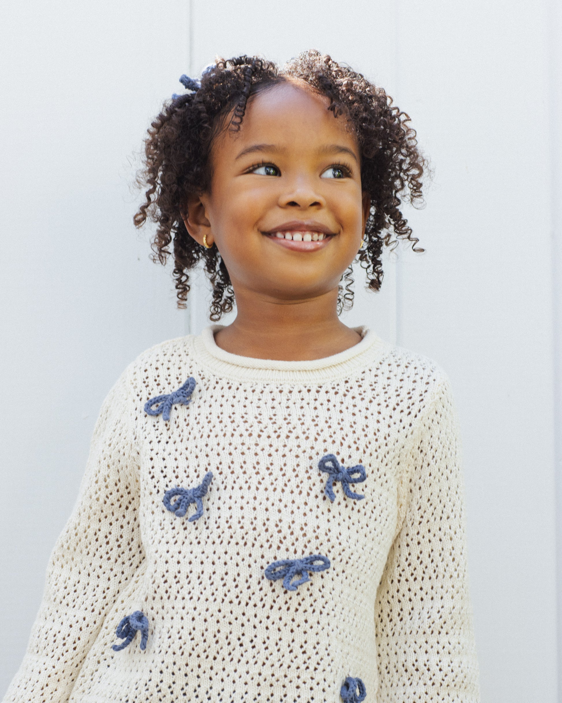 Crochet Knit Pullover || Bows - Baby Sweet Pea's Boutique