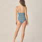 Women's Underwire One-Piece Navy Floral - Rylee and Cru