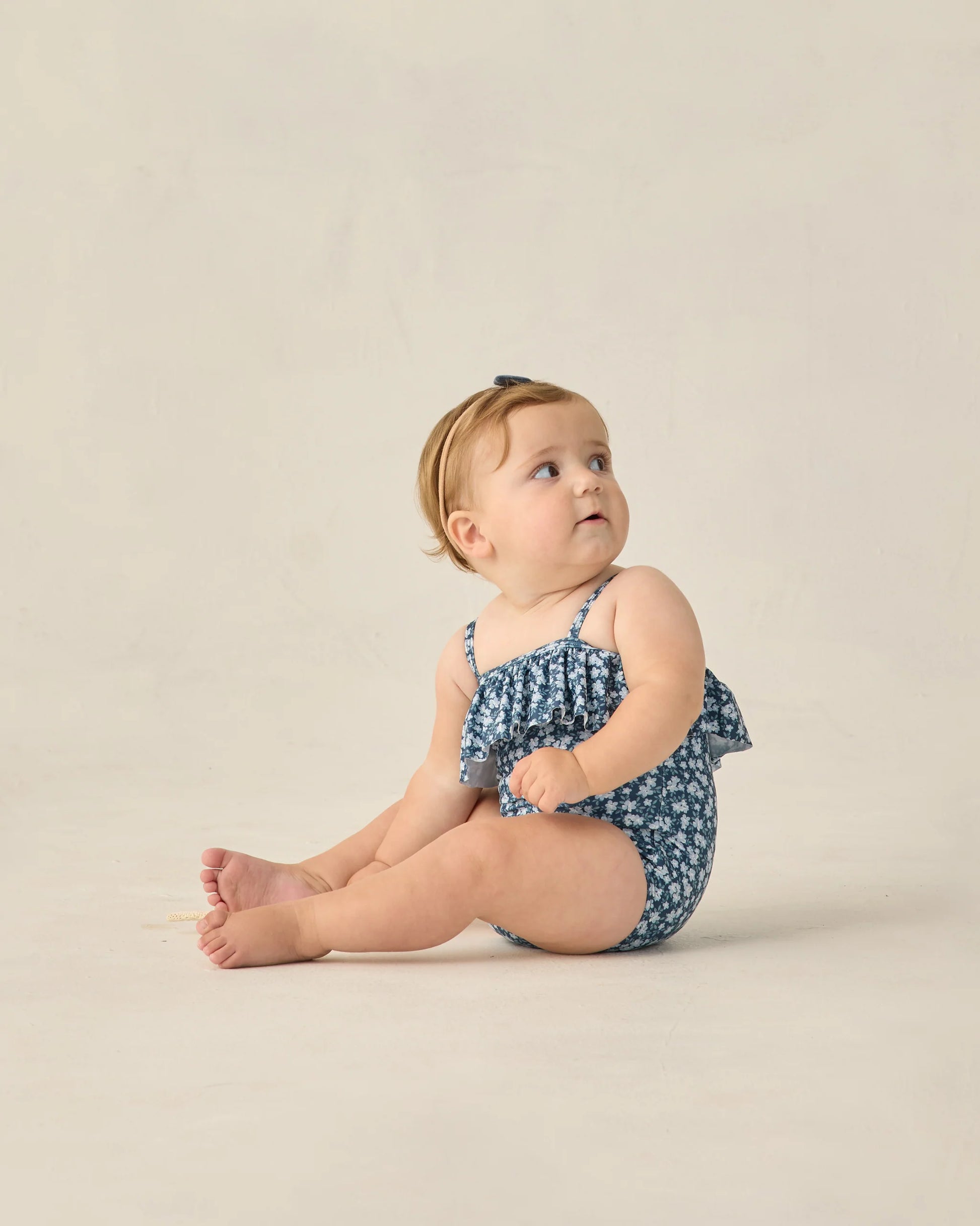 Ruffle One-Piece Navy Floral - Rylee and Cru