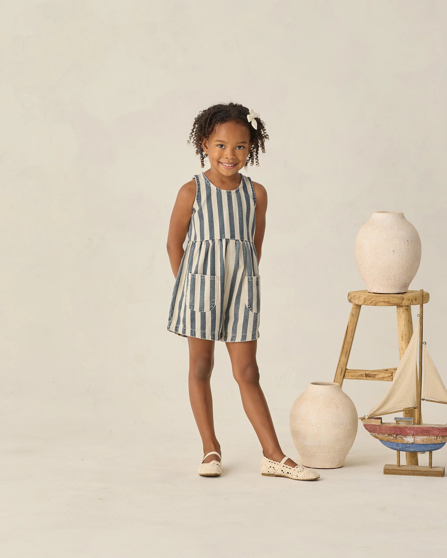 Dani Romper Navy Stripe