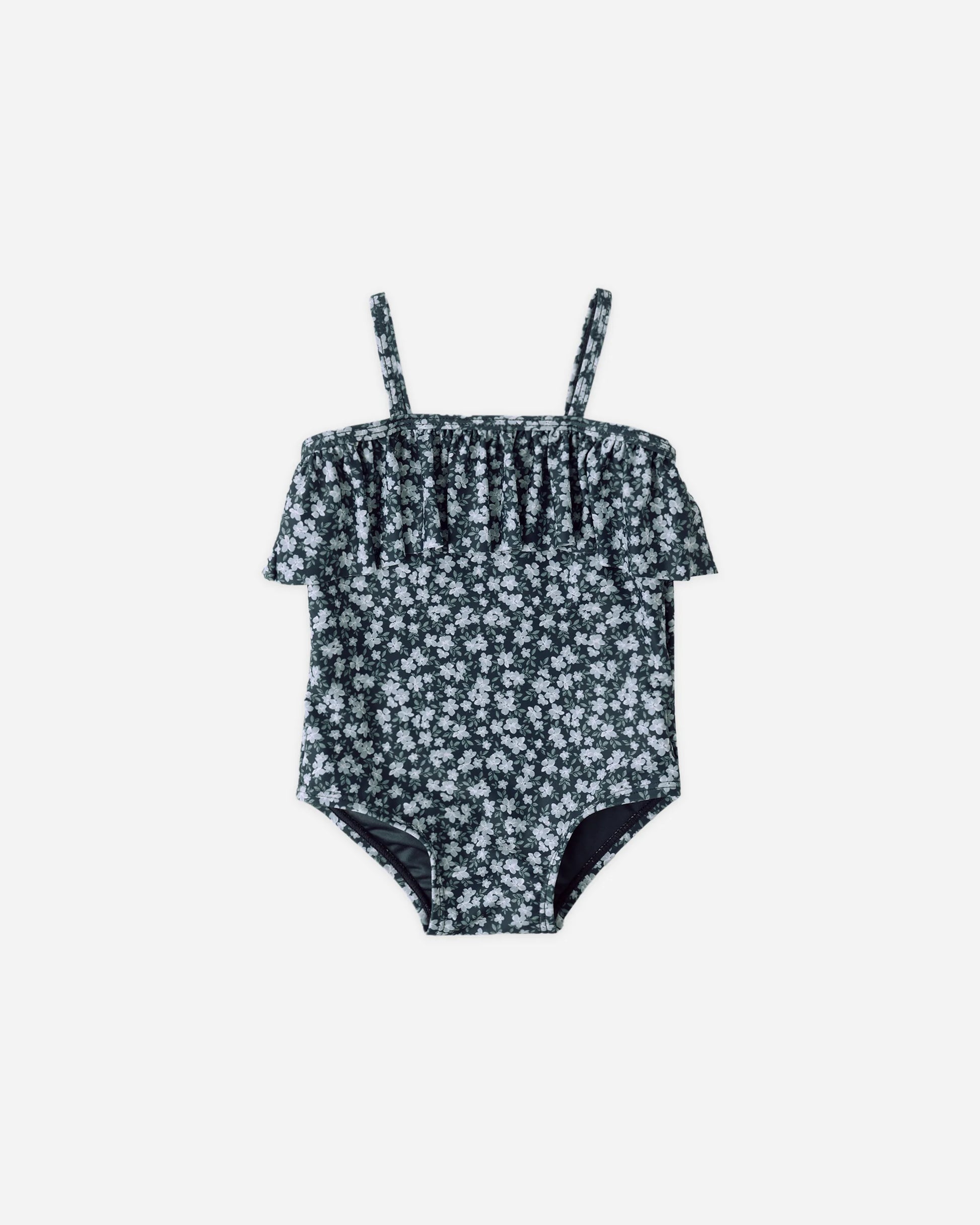 Ruffle One-Piece Navy Floral - Rylee and Cru