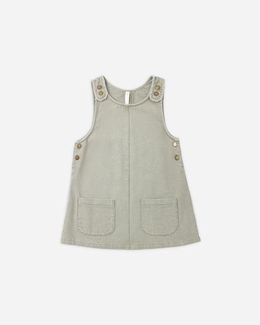 Odette Overall Dress Dark Sage - Rylee and Cru