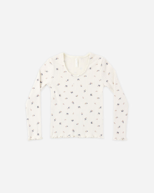 Ribbed Long Sleeve Natural Daisy
