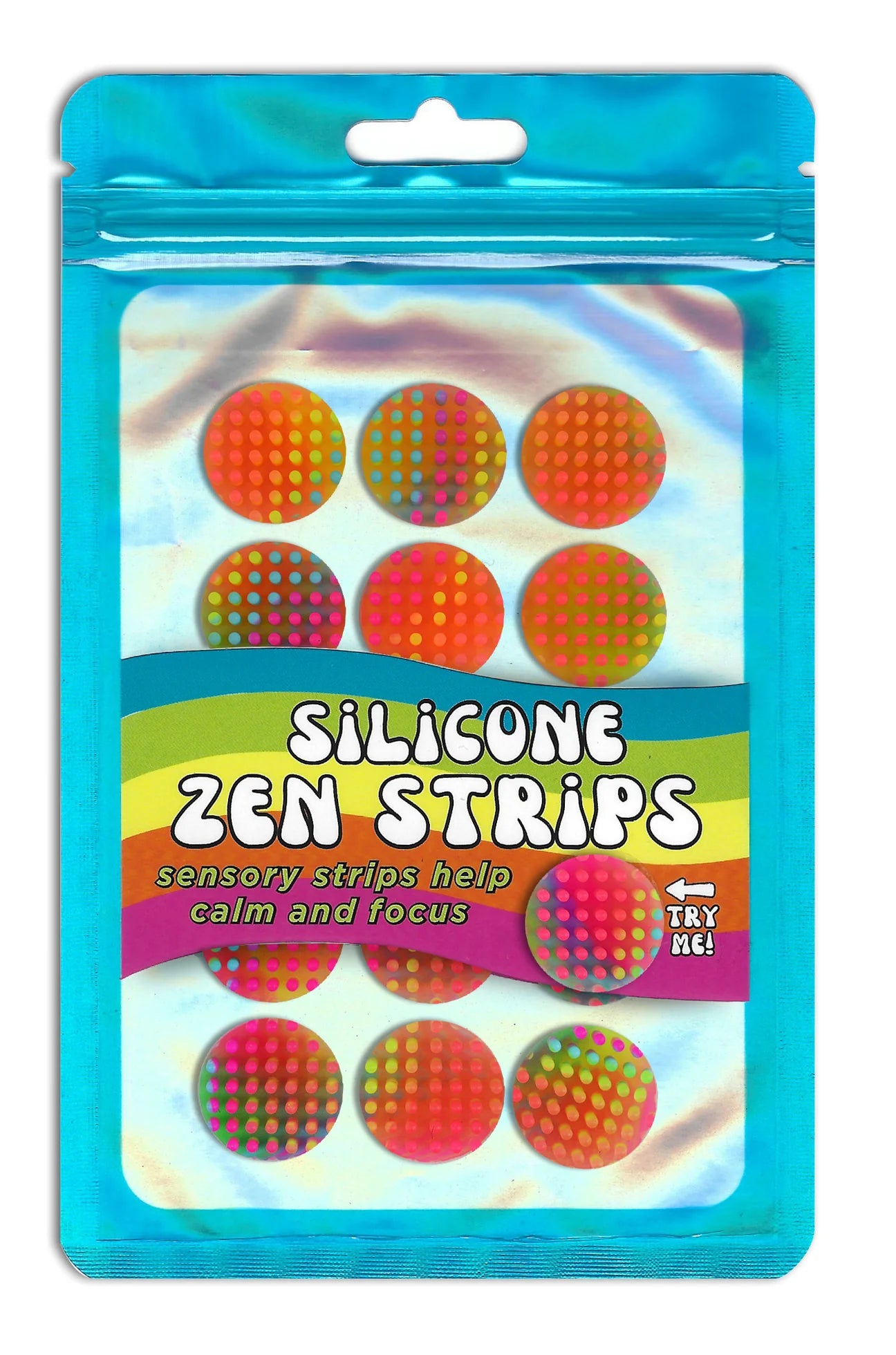Silicone Mini Zen Dots, Neon, Textured Fidget Strips