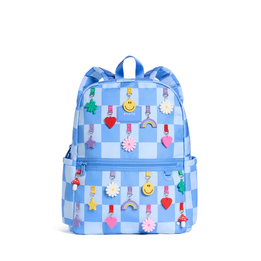 Kane Double Pocket Backpack -Charms Blue Checkerboard