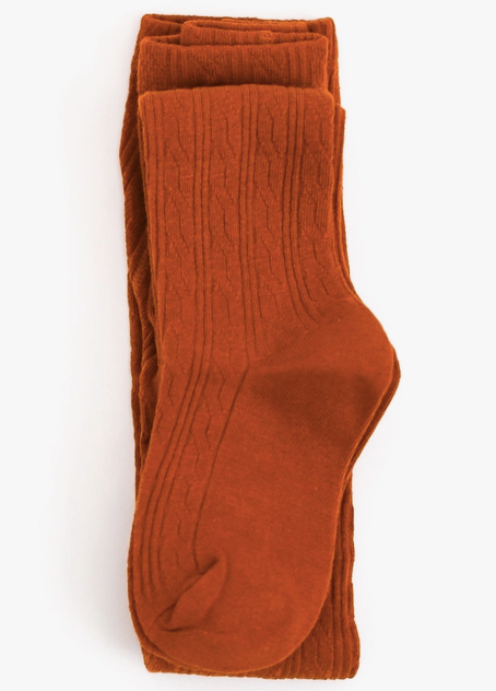 Pumpkin Spice Cable Knit Tights - Little Stocking Company