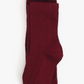 Plum Cable Knit Tights - Little Stocking Company