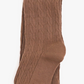 Mocha Cable Knit Tights - Little Stocking Company