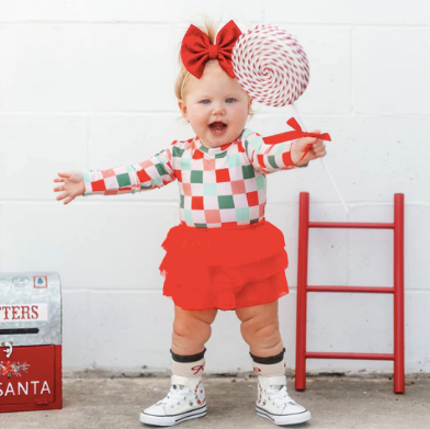 CHEERFUL CHECKS DREAM TUTU BODYSUIT DRESS - Dream Big Little Co