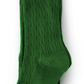Noble Green Cable Knit Tights - Little Stocking Company